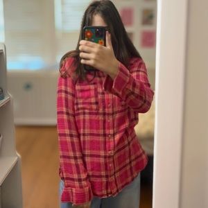 Anthropologie Pilcro Seamed Tunic Buttondown flannel